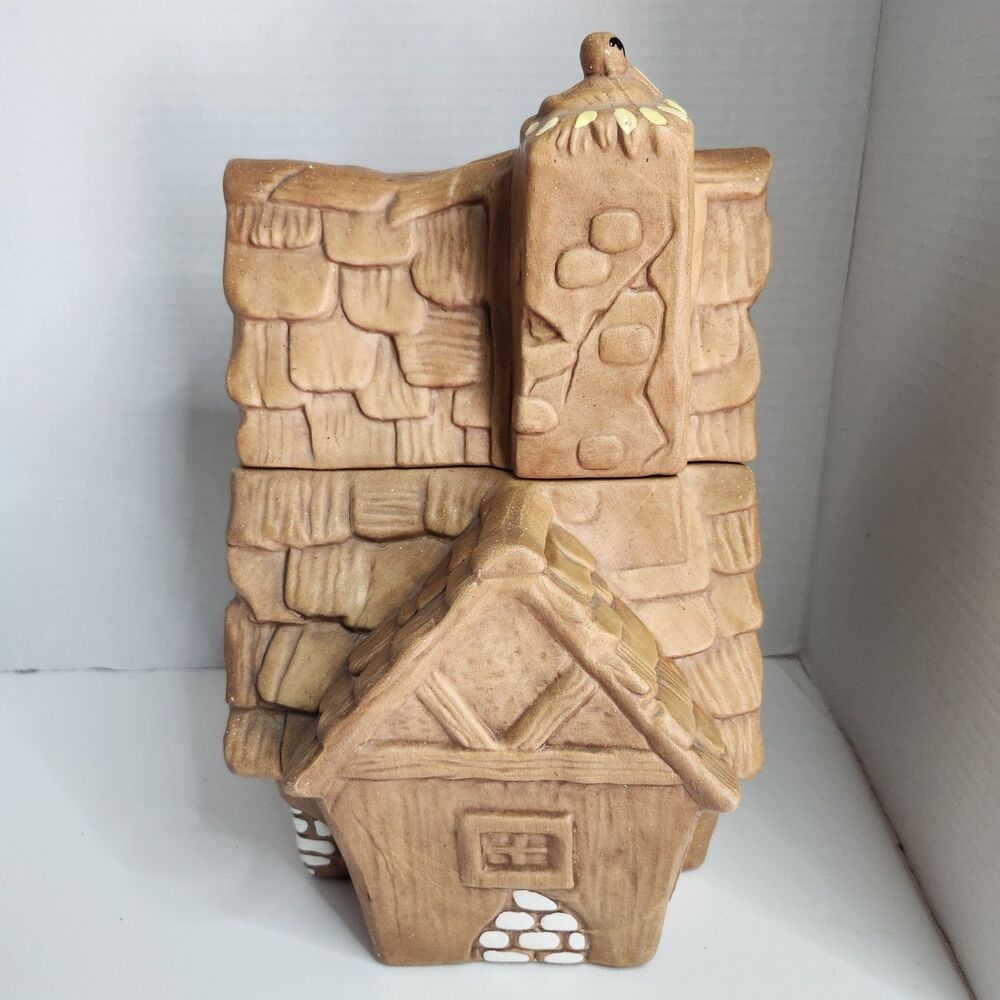 Vintage Twin Winton Cookie Jar 'Leaning Shack'. Hand Painted. 12" H, 8" D.